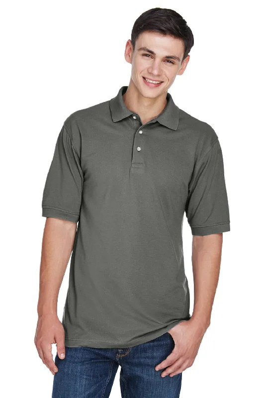 Casual Comfort Harriton Mens Easy Blend Wrinkle Resistant Short Sleeve Polo Shirt - Charcoal Grey Casual Comfort Harriton Mens Easy Blend Wrinkle Resistant Short Sleeve Polo Shirt - Charcoal Grey