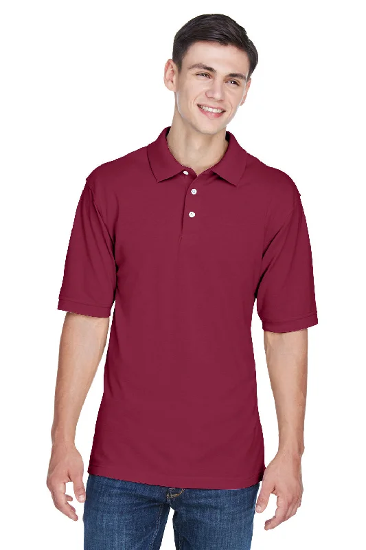 Warm Wear Harriton Mens Easy Blend Wrinkle Resistant Short Sleeve Polo Shirt - Wine Warm Wear Harriton Mens Easy Blend Wrinkle Resistant Short Sleeve Polo Shirt - Wine