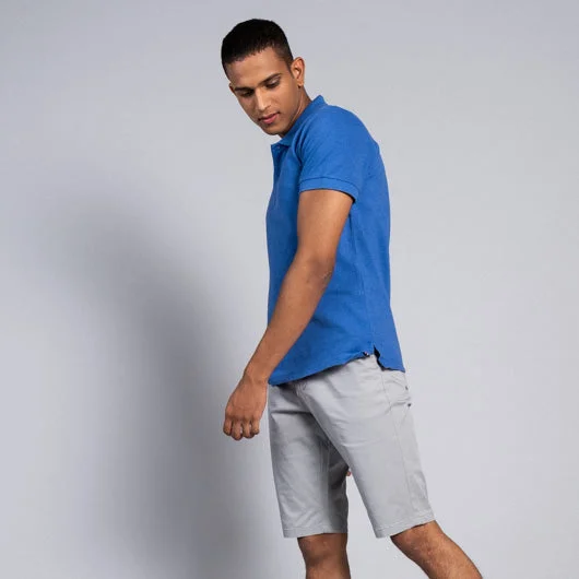 Exquisite Craftsmanship Lapis Lazuli Bright Blue Cotton Polo T-Shirt