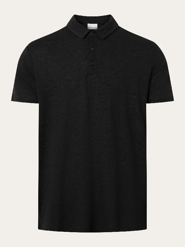 Warm And Comfortable Linen polo - Black Jet