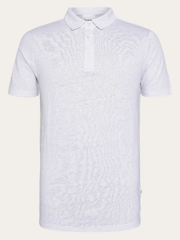 Simple Solid Color Linen polo - Bright White