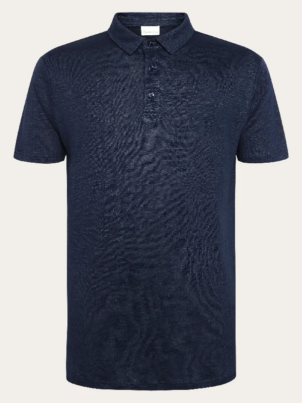 Thin Design Linen polo - Total Eclipse