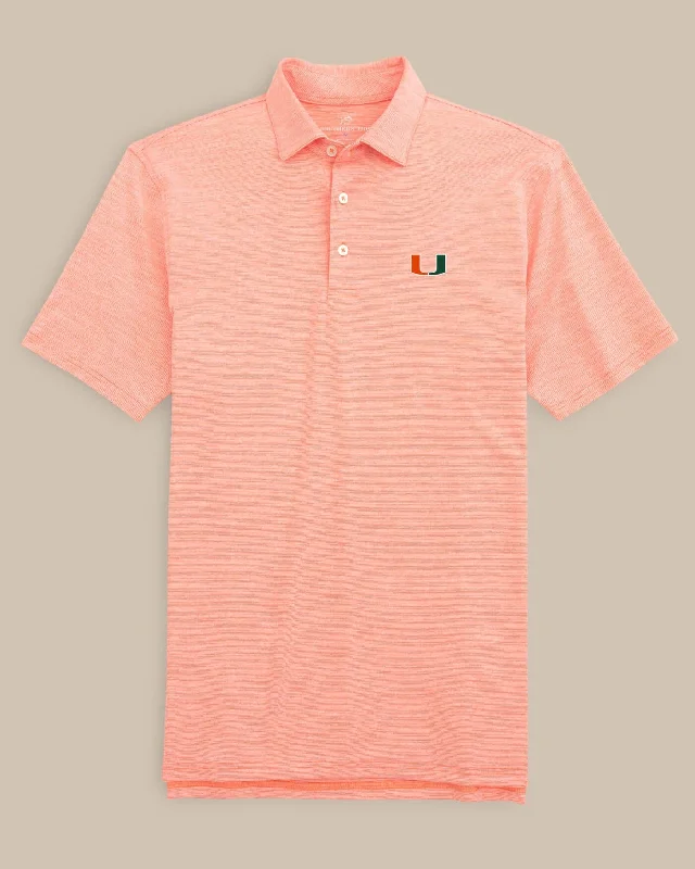 Soft Relaxation Wear Miami Hurricanes Driver Spacedye Polo Shirt