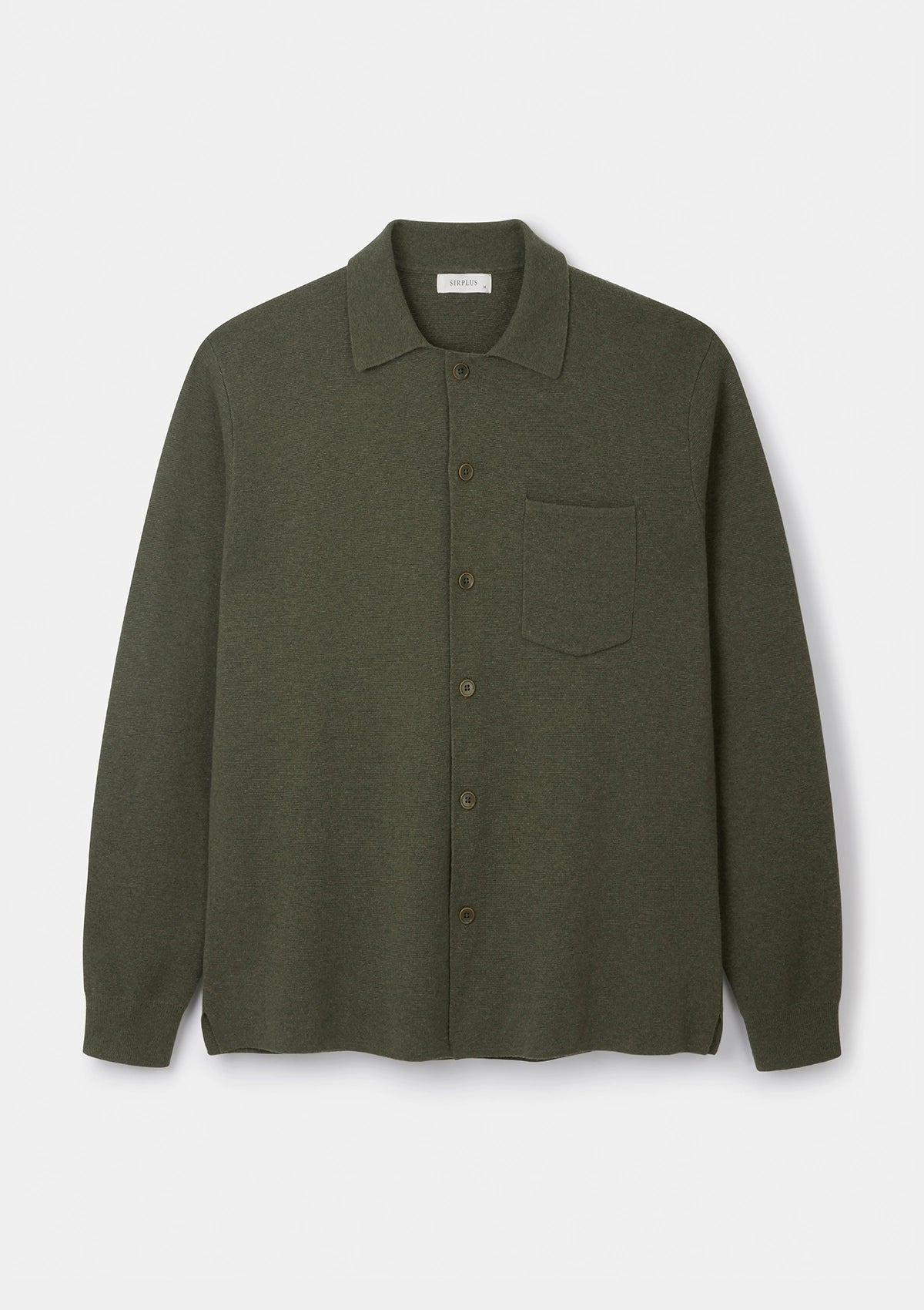 Energy Plan Moss Green Merino Knit Polo Shirt