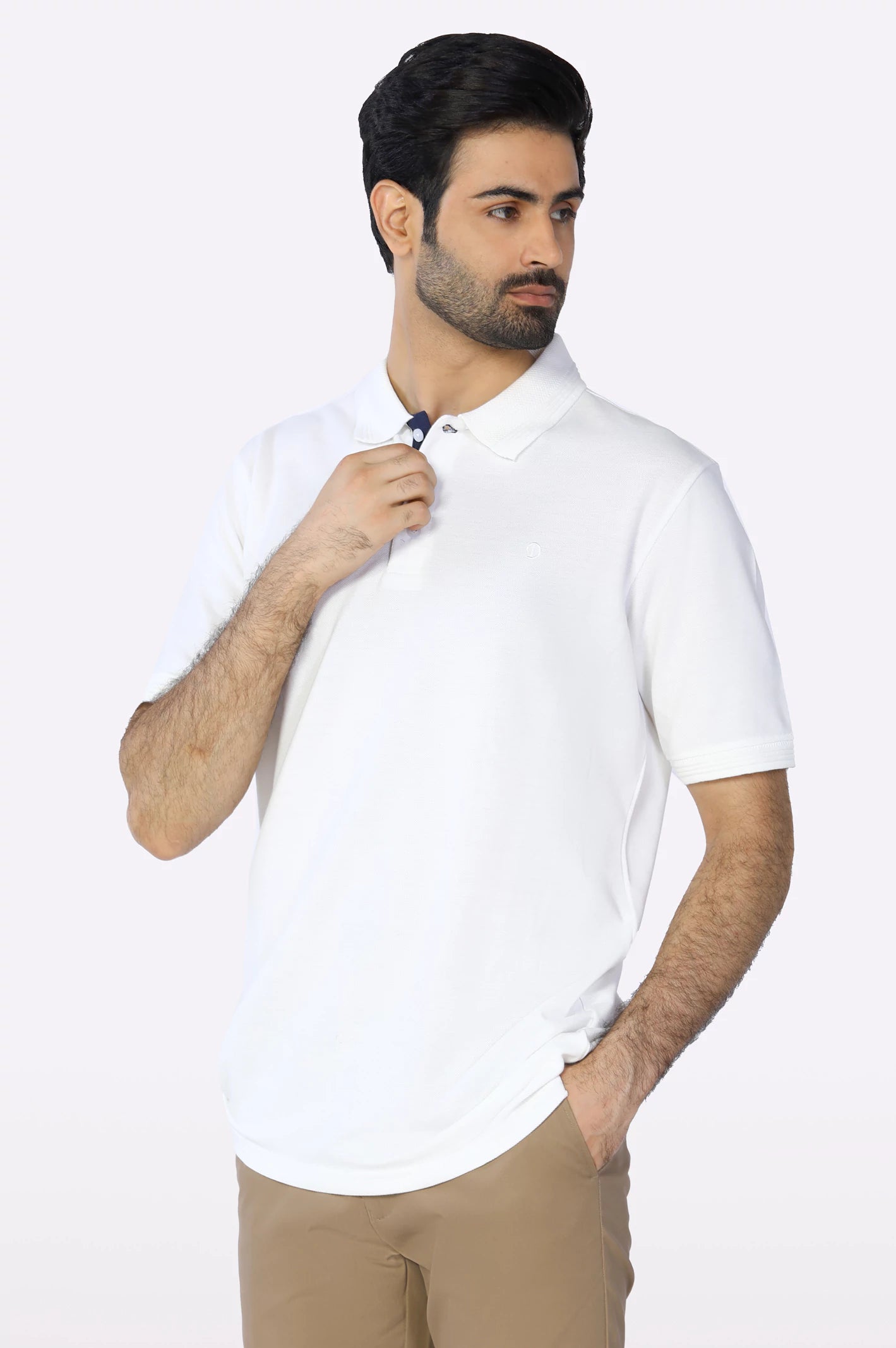 Cozy Apparel Jacquard Collar Polo