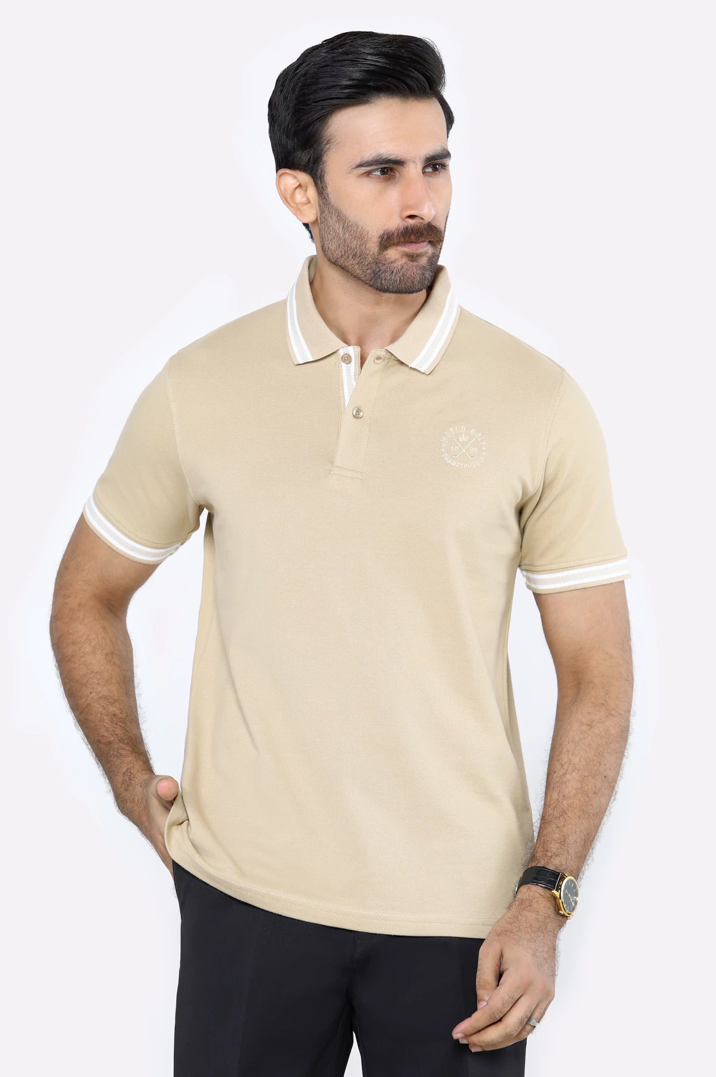 Effortless Dressing Jacquard Collar Polo