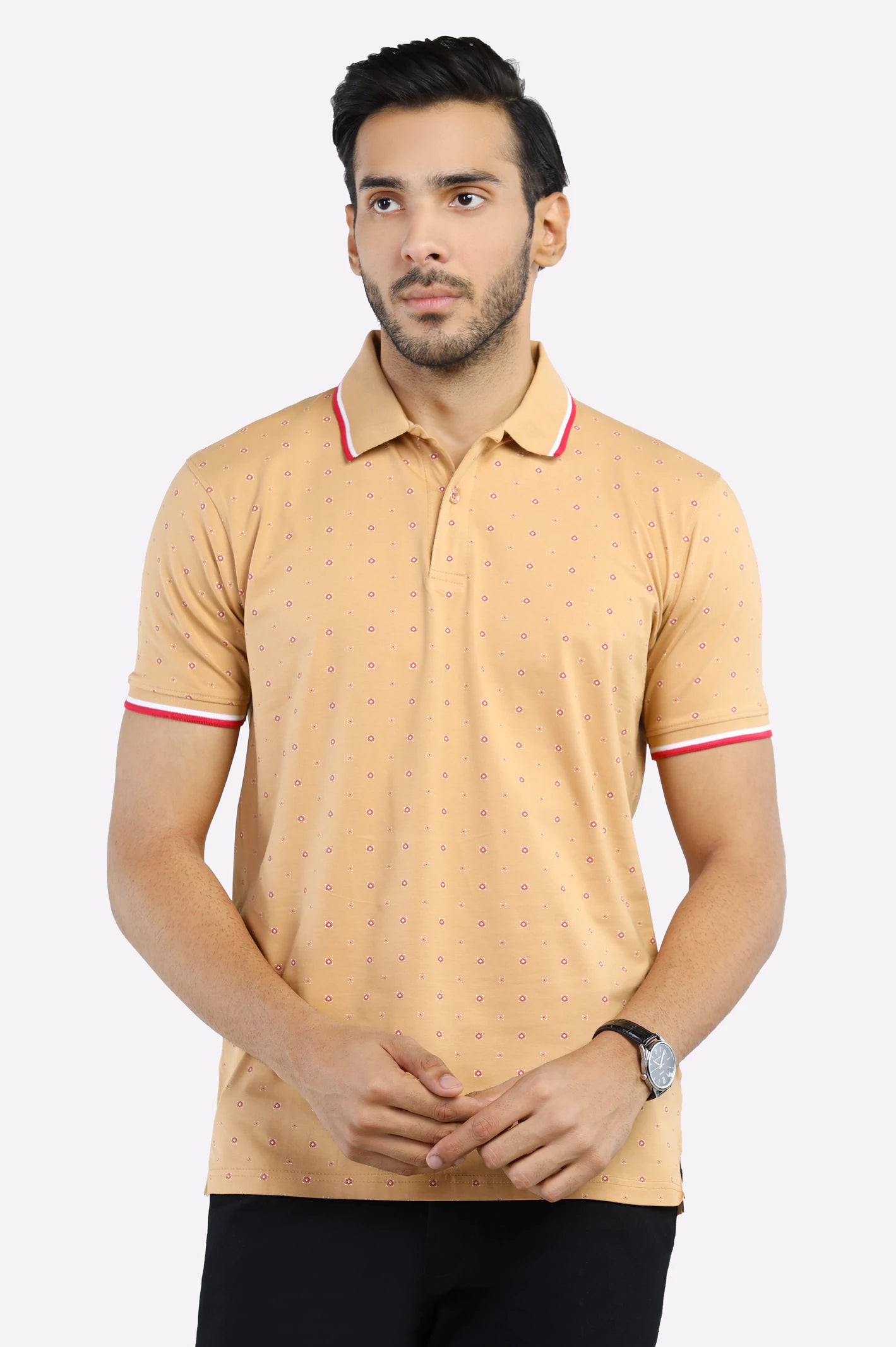 Cozy Layers Beige All Over Printed Polo