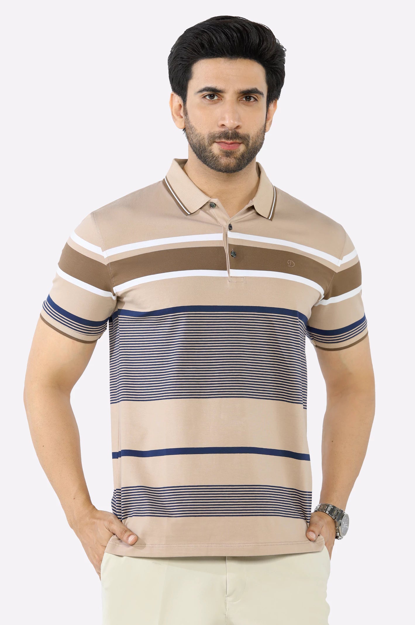 Everyday Comfort Brown Yarn Dyed Polo