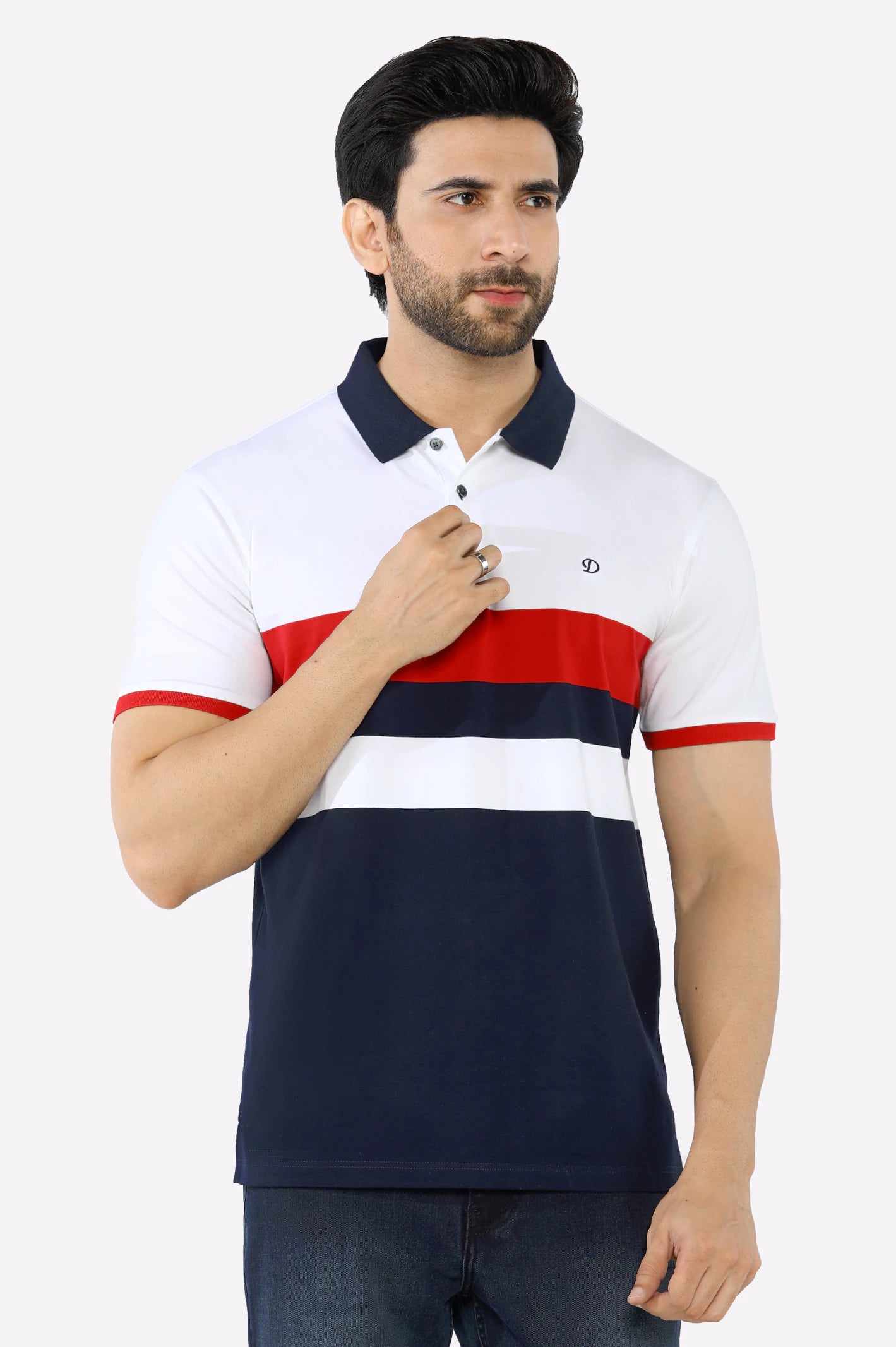 Cozy Vibes White Yarn Dyed Polo