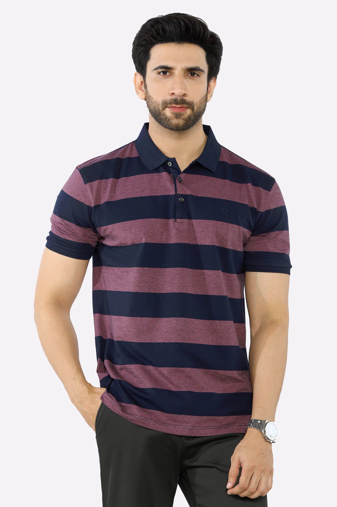 Luxe Comfort Purple Yarn Dyed Polo
