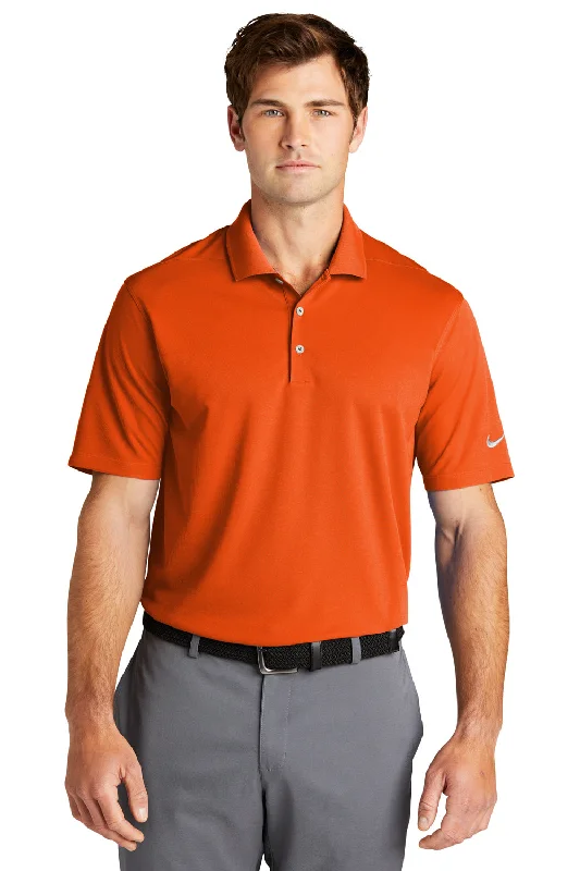 End Of The Year Nike Mens Dri-Fit Moisture Wicking Micro Pique 2.0 Short Sleeve Polo Shirt - Brilliant Orange