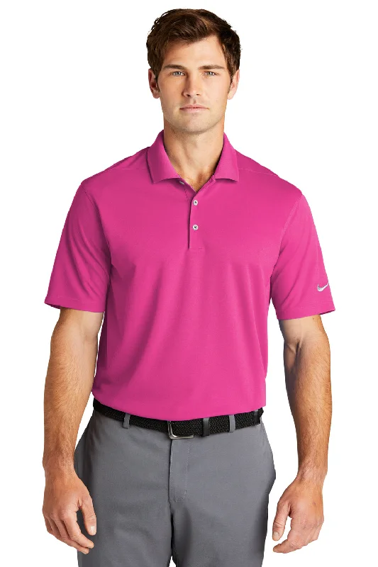 Multifunctional Style Nike Mens Dri-Fit Moisture Wicking Micro Pique 2.0 Short Sleeve Polo Shirt - Vivid Pink