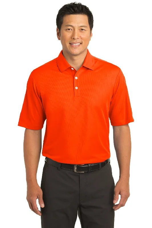 French Style Nike Mens Tech Sport Dri-Fit Moisture Wicking Short Sleeve Polo Shirt - Solar Orange