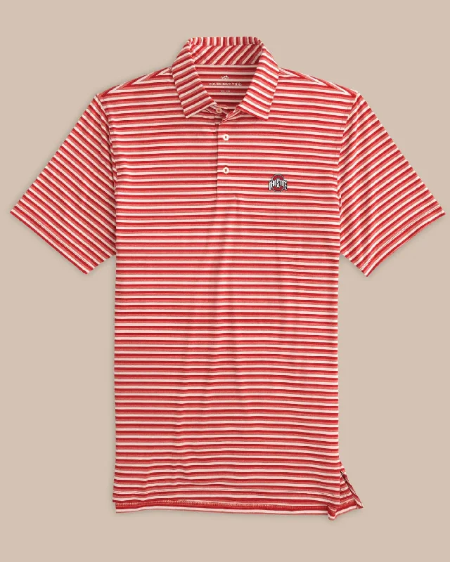 Sports And Leisure Ohio State Buckeyes Heathered Striped Polo Shirt