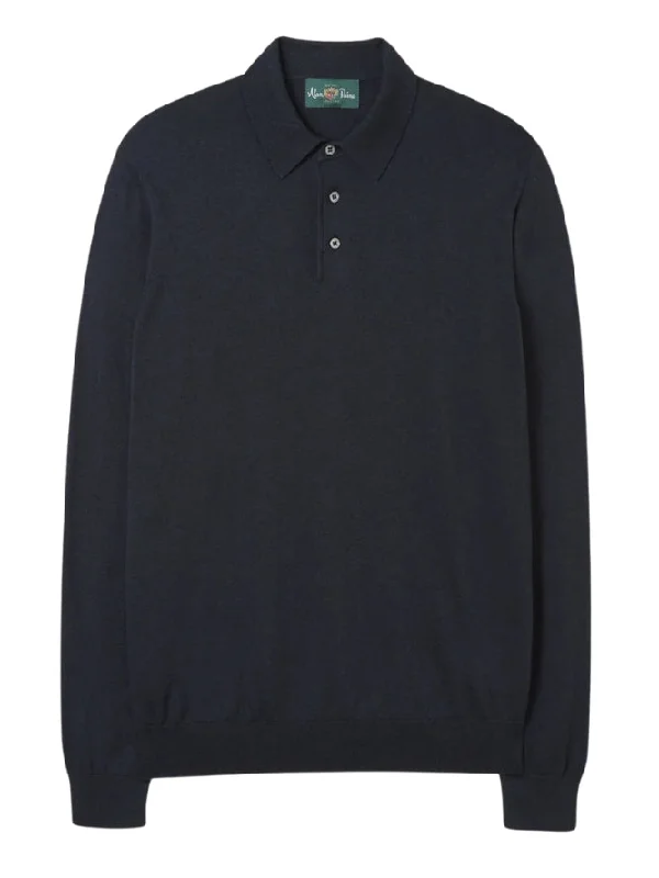 Soft Wear PENTLOW LONG SLEEVE NAVY POLO