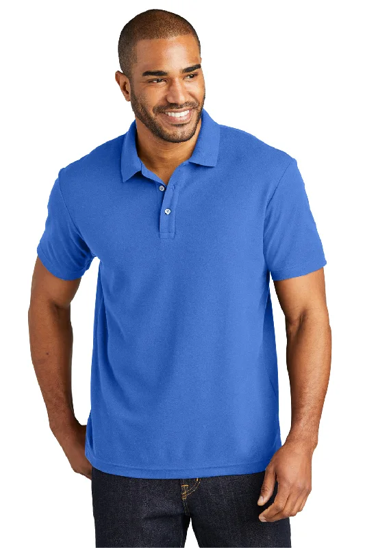 Carefree Style Port Authority Mens C-FREE Pique Short Sleeve Polo Shirt - True Blue Carefree Style Port Authority Mens C-FREE Pique Short Sleeve Polo Shirt - True Blue