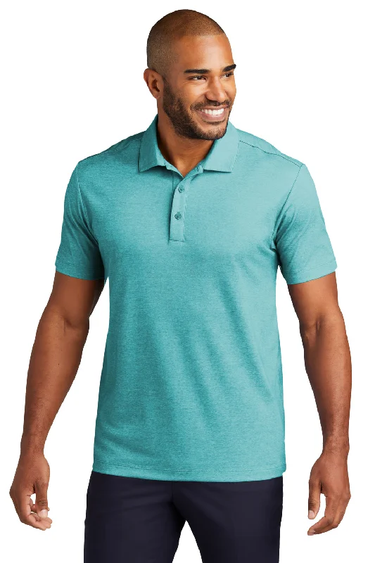 Comfortable And Versatile Port Authority Mens Fine Pique Moisture Wicking Short Sleeve Polo Shirt - Heather Dark Teal Comfortable And Versatile Port Authority Mens Fine Pique Moisture Wicking Short Sleeve Polo Shirt - Heather Dark Teal