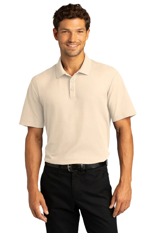 Cozy Lounge Wear Port Authority Mens React SuperPro Snag Resistant Short Sleeve Polo Shirt - Ecru Cozy Lounge Wear Port Authority Mens React SuperPro Snag Resistant Short Sleeve Polo Shirt - Ecru
