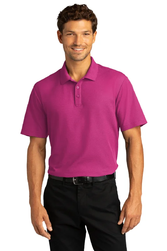 Soft Casuals Port Authority Mens React SuperPro Snag Resistant Short Sleeve Polo Shirt - Wild Berry - Closeout Soft Casuals Port Authority Mens React SuperPro Snag Resistant Short Sleeve Polo Shirt - Wild Berry - Closeout