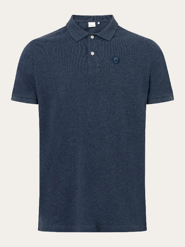 French Retro Basic badge polo - Insigna Blue melange