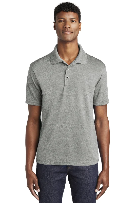 Cozy Fashion Trends Sport-Tek Mens RacerMesh Moisture Wicking Short Sleeve Polo Shirt - Heather Grey