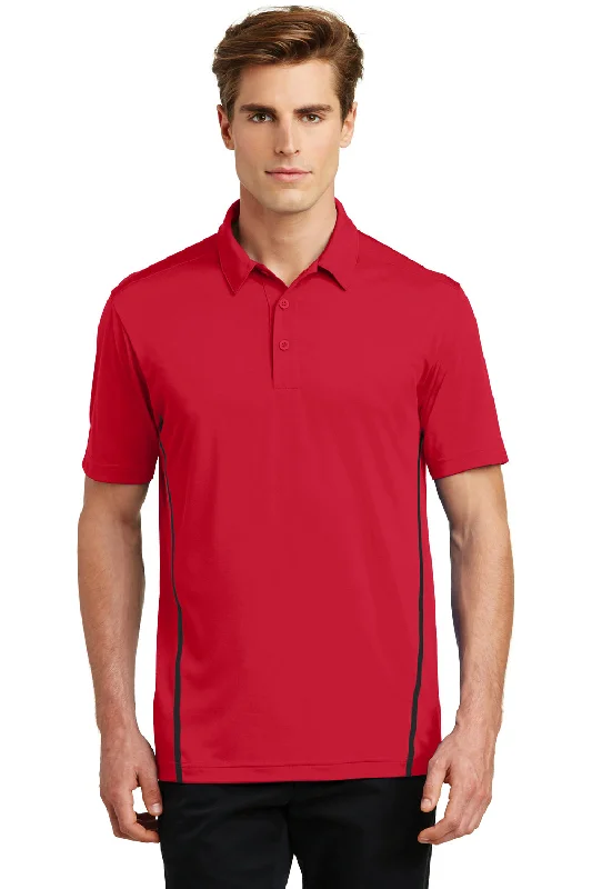 Trendy Layers Sport-Tek Mens Tough Moisture Wicking Short Sleeve Polo Shirt - Deep Red/Black - Closeout