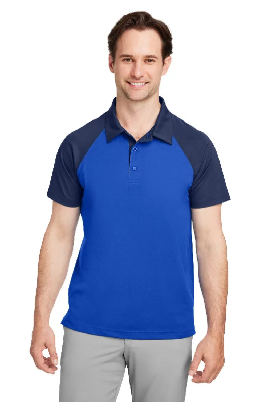 Luxury Temperament Team 365 Mens Command Colorblock Moisture Wicking Short Sleeve Polo Shirt - Royal Blue/Dark Navy Blue Luxury Temperament Team 365 Mens Command Colorblock Moisture Wicking Short Sleeve Polo Shirt - Royal Blue/Dark Navy Blue