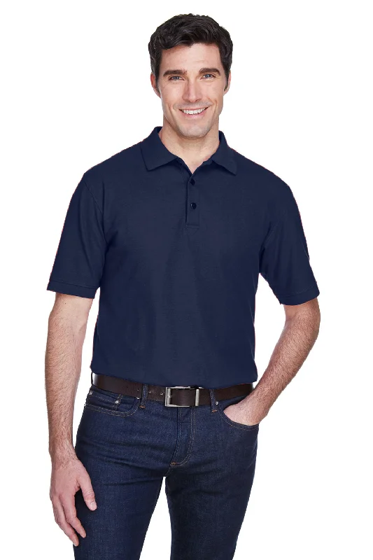 Romantic Temperament UltraClub Mens Whisper Short Sleeve Polo Shirt - Navy Blue