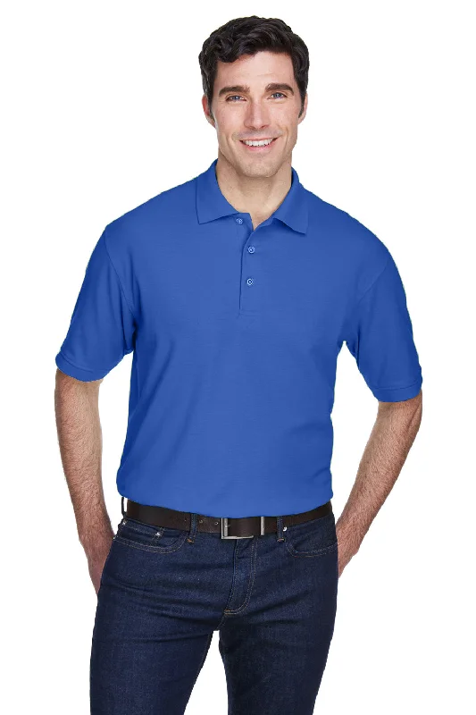 Dressing Tips UltraClub Mens Whisper Short Sleeve Polo Shirt - Royal Blue